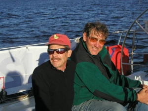 Herb and Sandy on CHARIAD racing to Halifax from Marblehead, MA
