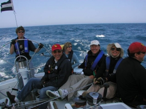 Crew all smiles on CHARIAD during Marblehead to Halifax race