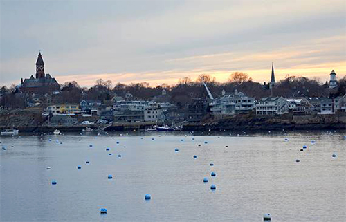 Marblehead Harbor, MA winter view from lighthouse