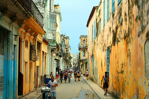 Havana Cuba colorful street scene