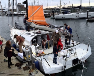 Joe Harris and Gryphon Solo in Newport, RI before around the world race begins