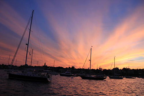 July 4th sunset in Marblehead, MA