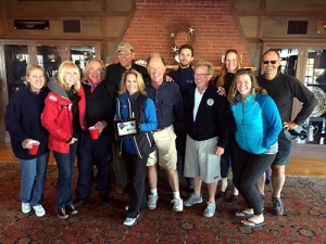 Winning CHARIAD crew receives 1st place trophy at Manchester Yacht Club