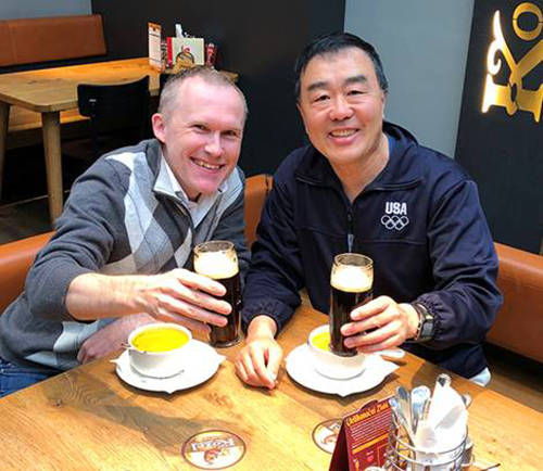 Marek Horak and Ping Zhao, CHARIAD crew members meet in Prague