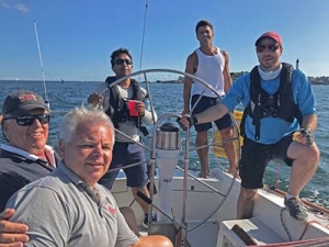 CHARIAD crew coming home after Ted Hood Regatta