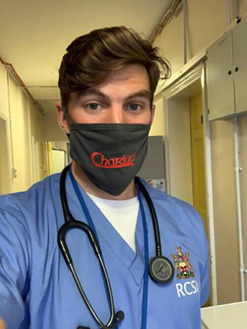 CHARIAD crew memeber Andrew Chester working in Dublin Hospital 2020